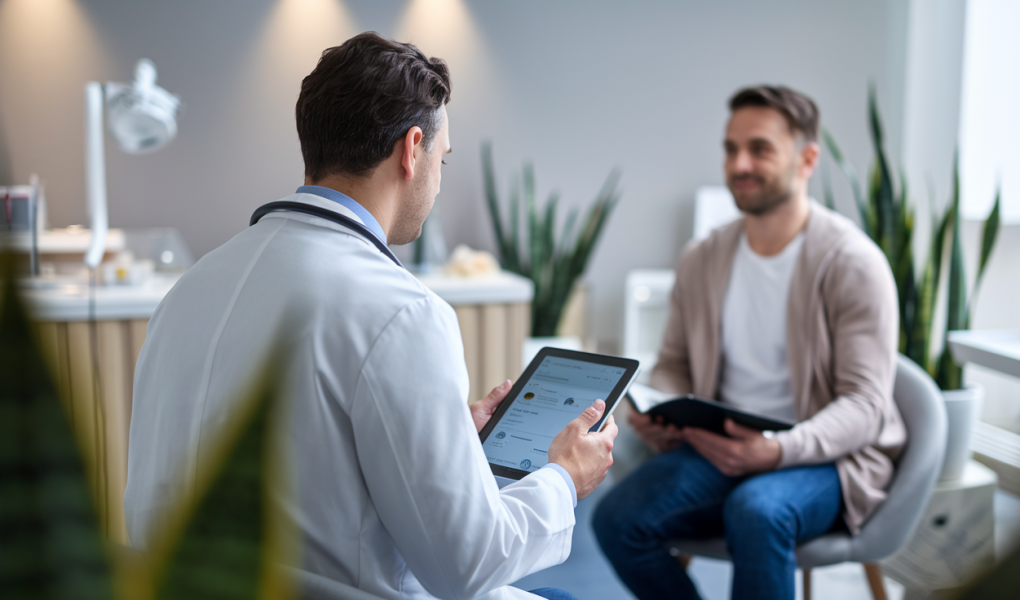 medecin-patient-cabinet-moderne-tablette
