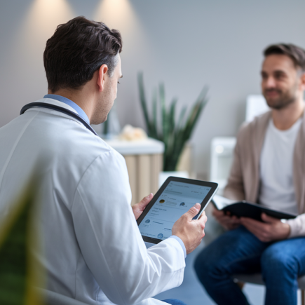 medecin-patient-cabinet-moderne-tablette